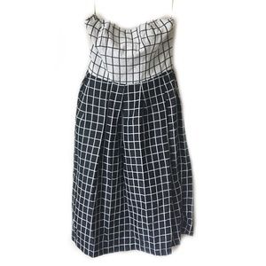 New HUTCH Grid  Strapless Dress Black White Size 4